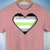Agender Pride 8-Bit Pixel Heart Premium Unisex T-Shirt - Mauve Heather